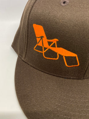 rideSFO LoungeChairLife Flat Bill Hat Brown/Orange