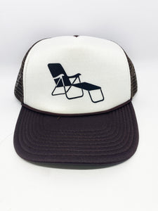 rideSFO LoungeChairLife Foam Trucker Hat Brown/White